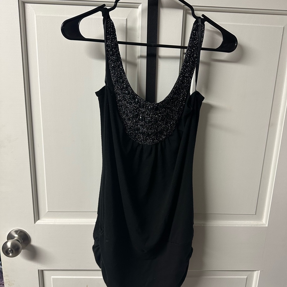 Deb Black sequined Sleeveless Top